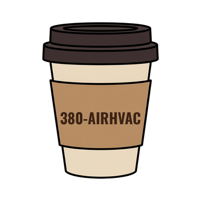 380-AIRHVAC on a coffee cup