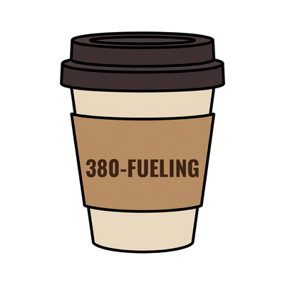 380-FUELING on a coffee cup