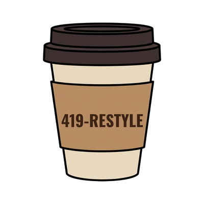 419-RESTYLE on a coffee cup