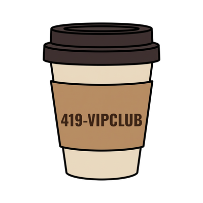 419-VIPCLUB on a coffee cup