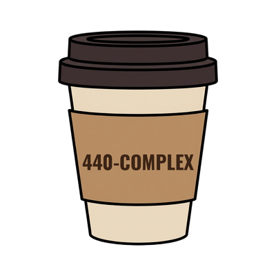 440-COMPLEX on a coffee cup