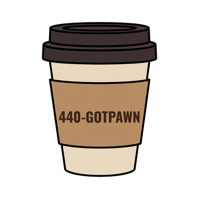 440-GOTPAWN on a coffee cup