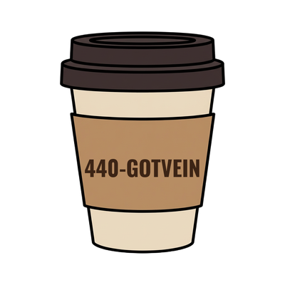 440-GOTVEIN on a coffee cup