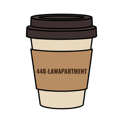 440-LAWAPARTMENT on a coffee cup